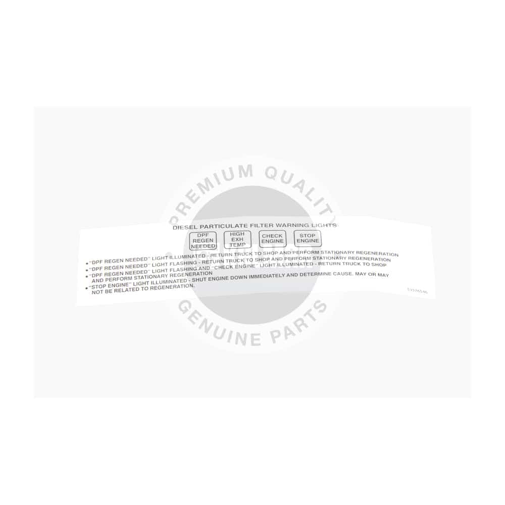 Kalmar Ottawa Decal Diesel Particulate Filte - 53576546 - Stickers & Decals for yard trucks SKU 53576546