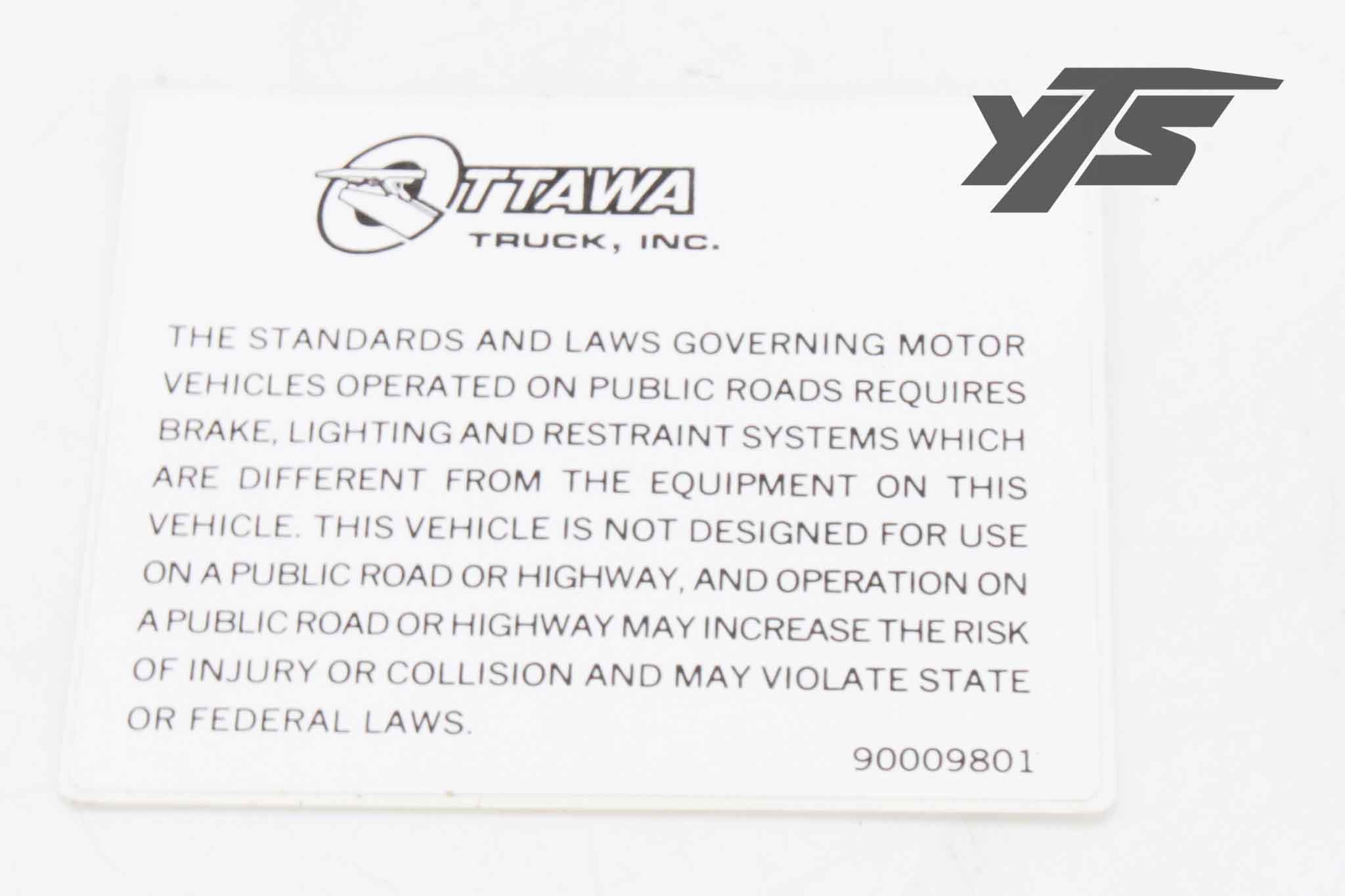 Kalmar Ottawa Decal Off Road - 90009801 - Stickers & Decals for yard trucks SKU 90009801