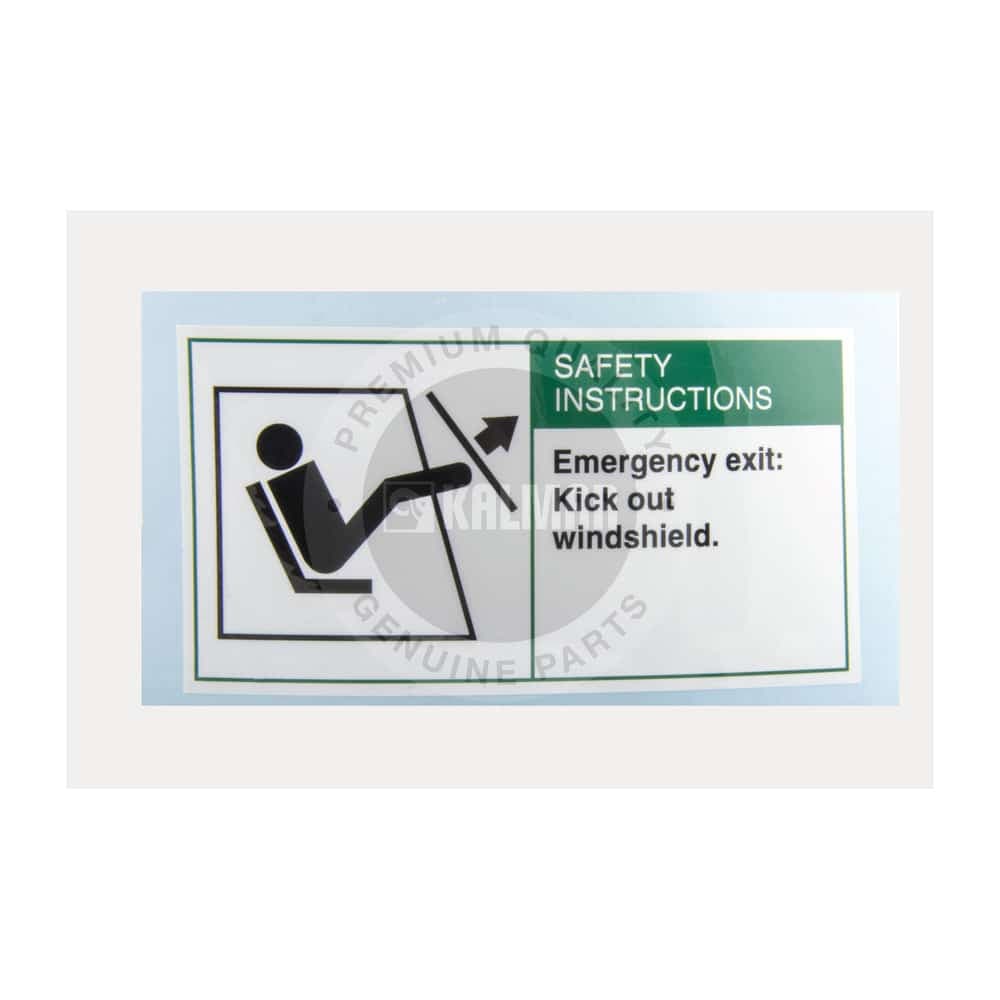 Kalmar Ottawa Decal Emergency Exit Windshiel - 90018676 - Stickers & Decals for yard trucks SKU 90018676