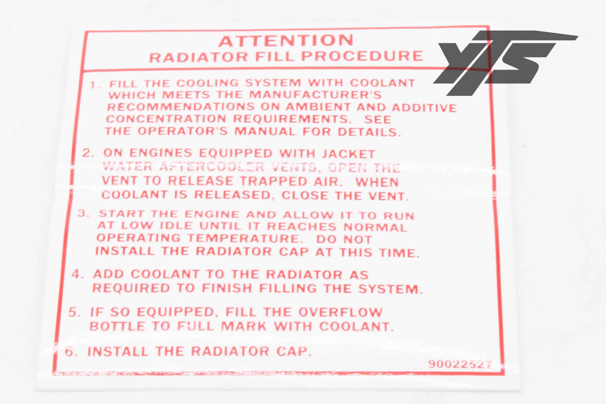 Kalmar Ottawa Decal Filling Radiator - 90022527 - Stickers & Decals for yard trucks SKU 90022527