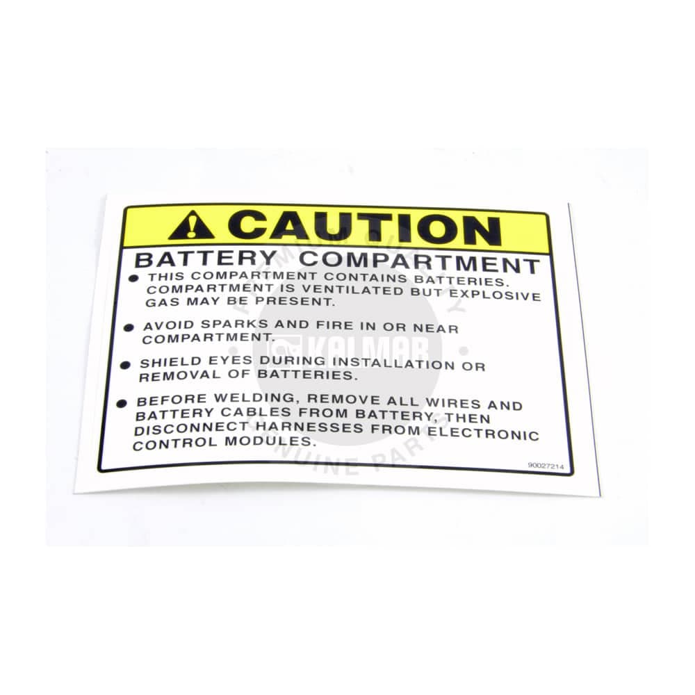 Kalmar Ottawa Decal Caution Battery - 90027214 - Stickers & Decals for yard trucks SKU 90027214