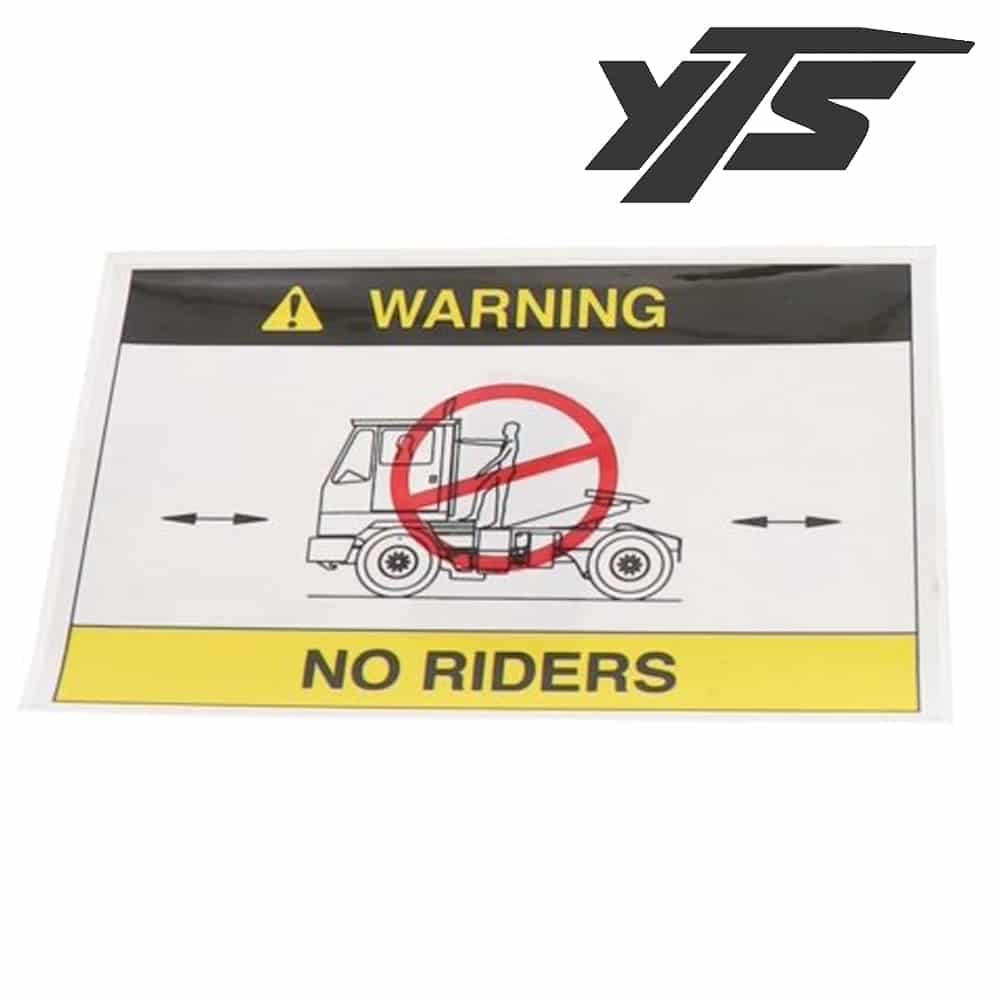 Kalmar Ottawa Decal Warning No Riders - CTT00003607 - yard truck part SKU CTT00003607