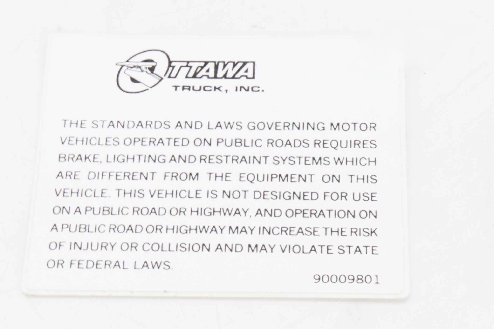 Kalmar Ottawa Decal Off Road - 90009801 - Stickers & Decals for yard trucks SKU 90009801