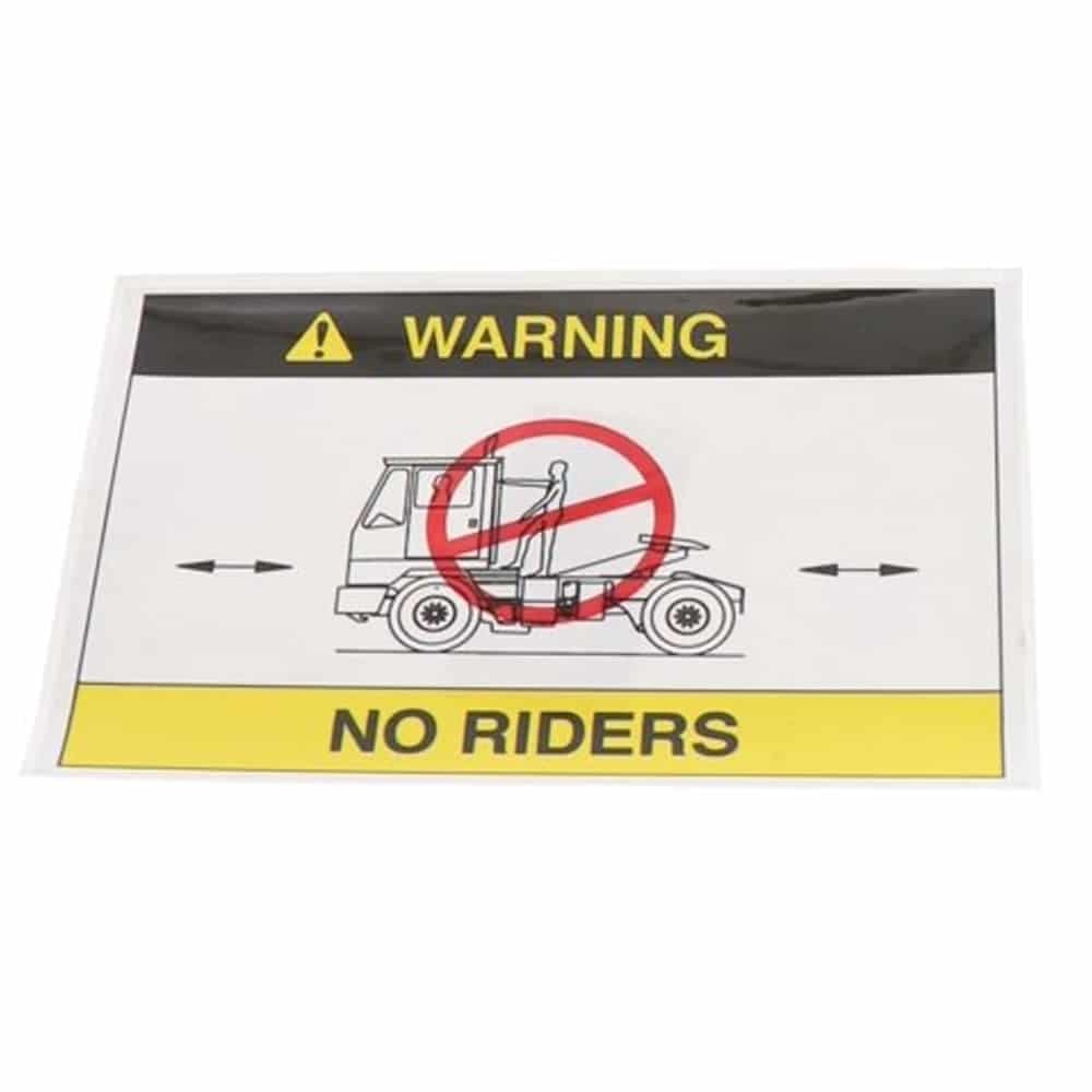 Kalmar Ottawa Decal Warning No Riders - yard truck part SKU CTT00003607
